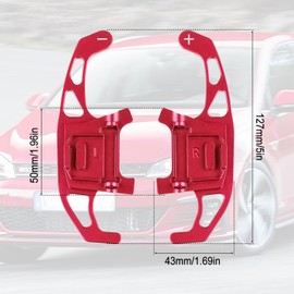 luolety Paddles Shifters, Aluminum Shifter Paddle Extension for VW Volkswagen Golf MK7 GTI R GTD GTE MK7 7 Polo GTI 2014-2018, for Car Steering Wheel (Red)
