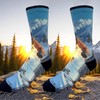 Krumba Men Light Hiking Socks: Wool Breathable Moisture Wicking Printed