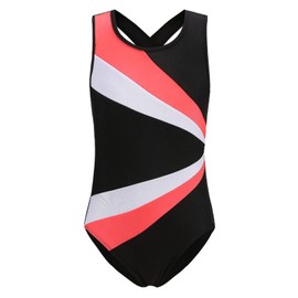 SEAUR - Girls' Long Sleeve Leotard Black Sleeveless Dance Ballet Yoga Clothing Classic Jersey Gymnastics 5-14 Years, Pink-White-Black