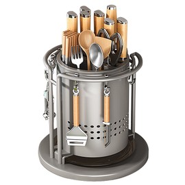 360°Rotating Knives Holder for Countertop, Utensil Holder for Kitchen, Multifunctional Cooking Utensil Crock for Kitchen Utensil Storage, Rotating Kitchen Utensil Holder