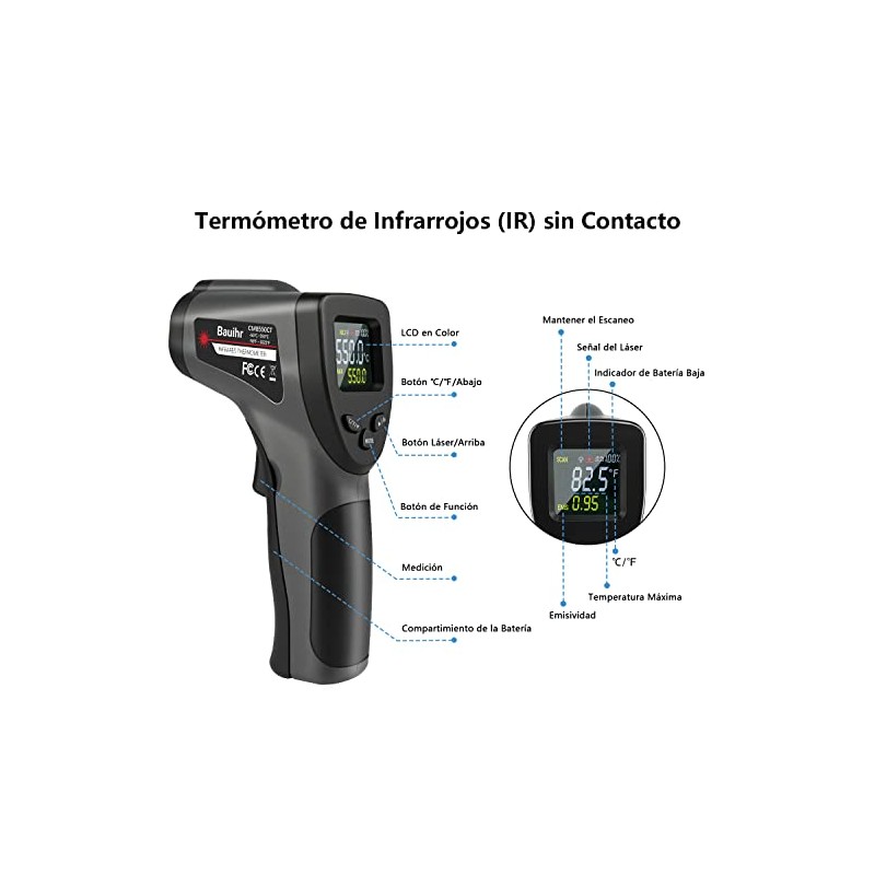 Bauihr Termometro Infrarojo, -58 1022 (-50 550 )