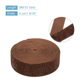 MECCANIXITY Metallic Glitter Velvet Ribbon 1 1/2" x 10 Yard Single Face Sparkle Ribbon Gift Wrapping with Gold Powder Brown