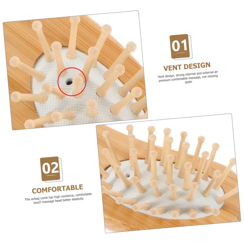 WOONEKY 2pcs Wooden Detangling Hairbrush for Boys and Girls Ergonomic
