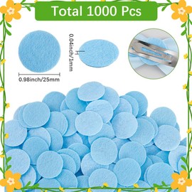 SUNNYCLUE 1000Pcs 1" Blue Felt Circles Felt Fabric Round Pre Cut Non Woven Soft Disc Universal Needlework Handcrafts Decoration Small Circle Shapes Pads for DIY Craft Sewing Glue Projects Supplies