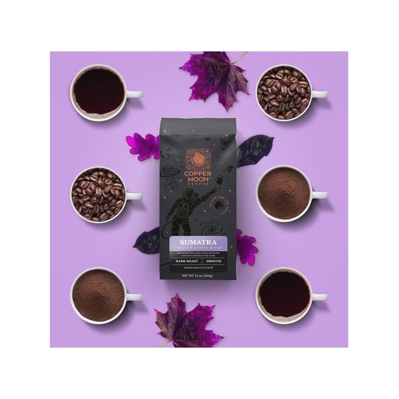 Copper Moon Ground Coffee, Dark Roast, Sumatra Blend, 12 Oz