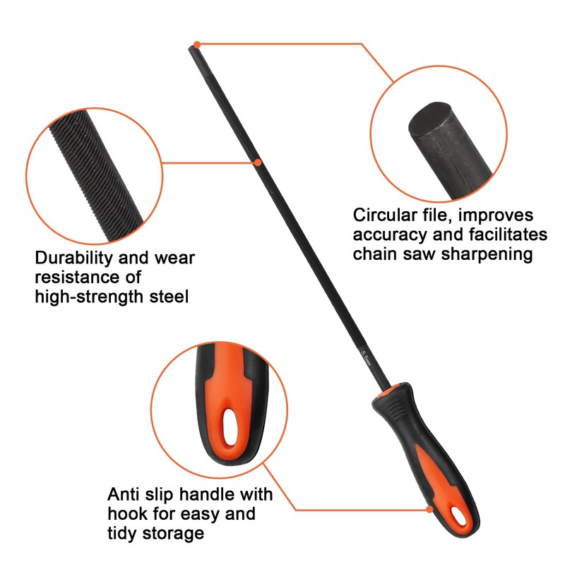 Mumjooyi 4 Pieces File for Chainsaw with Handle and File
