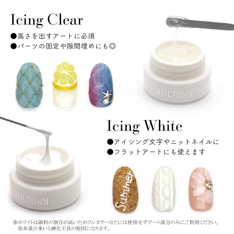 Nail Town Gel Icing Gel, 0.1 oz (3 g), Clear,