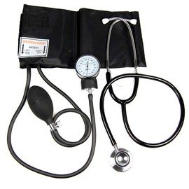 ValueMed Specialists in Diagnostic Healthcare Valuemed - Adult Manual Blood Pressure Cuff + Stethoscope Professional Aneroid Sphygmomanometer + Double Head Stethoscope + Case