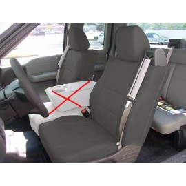 IGGEE for FORD F-150 CHARCOAL CUSTOM FIT 2 FRONT SEAT COVERS PAIR BUILT IN SEATBELT