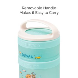 Whiskware Contenedores apilables para aperitivos para niños y niños, 3 tazas apilables para aperitivos para la escuela o viajes, sirena