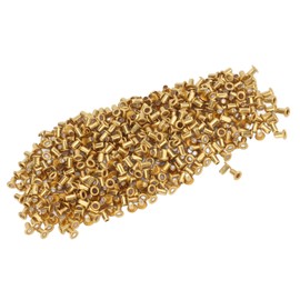 500Pcs Hollow Rivets Through Hole Copper Hollow Rivets Grommets Double Sided Circuit Board PCB Set Leather Rivets Double Cap Rivet Tubular Metal Studs Leather Craft Rivets (1.5x3x2.5mm)