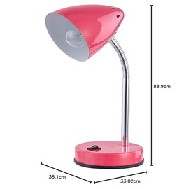 Innoteck Innoteck Colour Adjustable Desk Lamp, Metal, 40 W, Pink