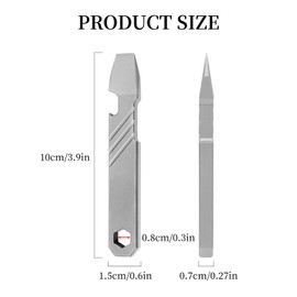 EDC crowbar, titanium crowbar, EDC mini pry bar, EDC multi tool, small EDC lever bar, pocket crowbar, bottle opener key ring, for 8 mm screwdriver bit, multifunctional crowbar