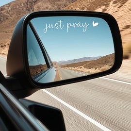 4 xJust Pray Rear View Mirror Sticker,Rearview Mirror Decal,Jesus Car Decal For Women,Water Bottle Decor,Aesthetic Car Mirror Sticker,Positive Affirmation Sticker,Laptop Bumper Tumbler Sticker