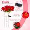 Neporal Solar Flowers Outdoor Waterproof Pink, 4PK 7-Stem Garden Solar