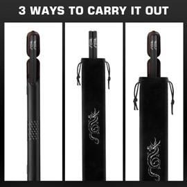 Youda 100% TITANIUM Chopsticks 1 Pairs with Black Carrying Case Ultralight and Reusable Chopsticks for Camping, Home, Travel