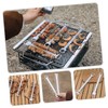 Outanaya 2pcs Portable Stainless Steel BBQ Skewers for Outdoor Grilling