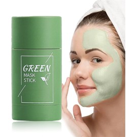 Green Tea Mask Stick for Face, Blackhead Remover with Green Tea Extract, Green Mask Stick for Face Moisturizing, Deep Pore Cleansing for All Skin Types