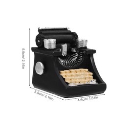 WOFASHPURET Typewriter Ornament Desktop Decor Mini Figurines Miniature Toys Retro Typewriter Sculpture Vintage Decor Desk Top Decor Manual Water Table Toys Kids Money Trinkets Resin Furniture