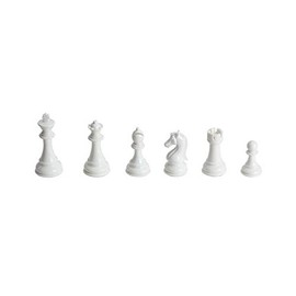 Deluxe Black & White Chessmen with Leatherette Chessboards