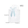 8 Pack Clear Plastic Gift Bags with Blue Ribbons, 23×