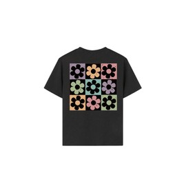 RoseSeek Girl's Floral Graphic Print Cute T Shirts Crew Neck Short Sleeve Clothes Loose Summer Cute Tops for Girls Black 9Y