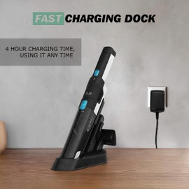 T'Offy Handheld Vacuum Cordless, Vacuum 15KPA Powerful Suction with Fast Charging Dock, Lightweight Portable Cleaner, Rechargeable Vacuum Cleaner for Car Home Hardwood Floor Office and Pet (Grey)