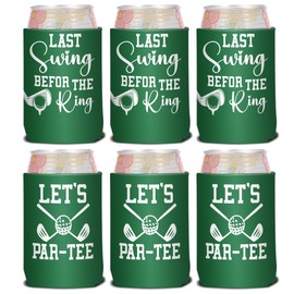 6Pcs Golf Beer Can Cooler, Bachelor Party Can Sleeves Neoprene Insulator Drink Glasses Cup Holders for Outdoor Activities Supplies Golfer Gifts Koozies