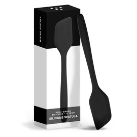 Misen Espátulas de silicona para utensilios de cocina antiadherentes, espátula de cocina de goma, espátula de cocina grande resistente al calor, 11 pulgadas, color negro