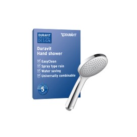 Duravit Universal Shower Head, Handheld Shower Head with Jet Type Rain, Shower Head Round (Ø 110 mm), with Water-Saving Minusflow-Function, Easy to Clean, Chrome