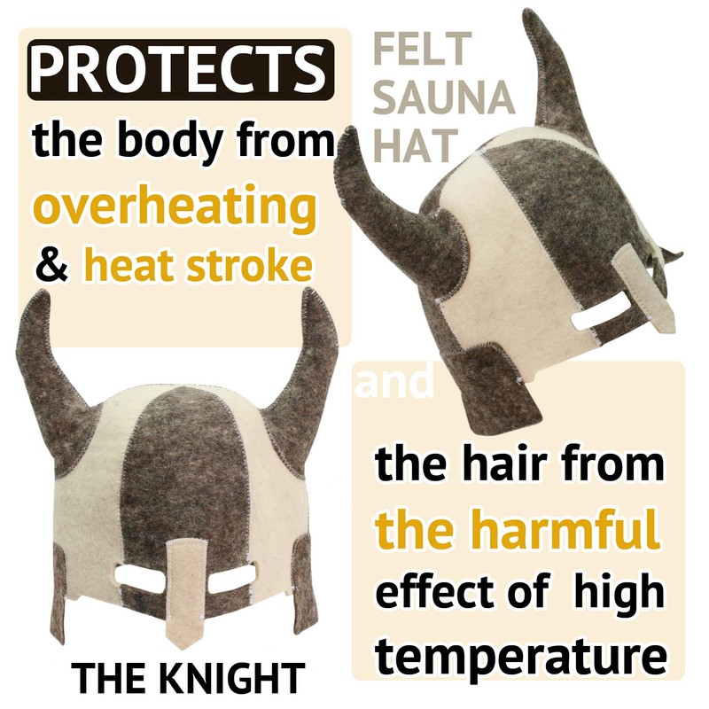 PetriStor Wool Sauna Hat Knight for Man Natural Felt 100%