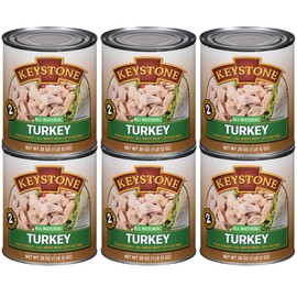 Keystone Meats All Natural Canned Turkey 28 Ounce Long Term Shelf Life Emergency Survival Food Canned Meat | Fully Cooked Ready to Eat | All White Meat No Carbs Gluten Free Family Pack of 6