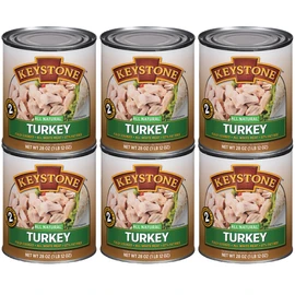 Keystone Meats All Natural Canned Turkey 28 Ounce Long Term Shelf Life Emergency Survival Food Canned Meat | Fully Cooked Ready to Eat | All White Meat No Carbs Gluten Free Family Pack of 6