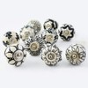 Ajuny Black and White Ceramic Knobs for Wardrobes, Kitchen Cupboards,