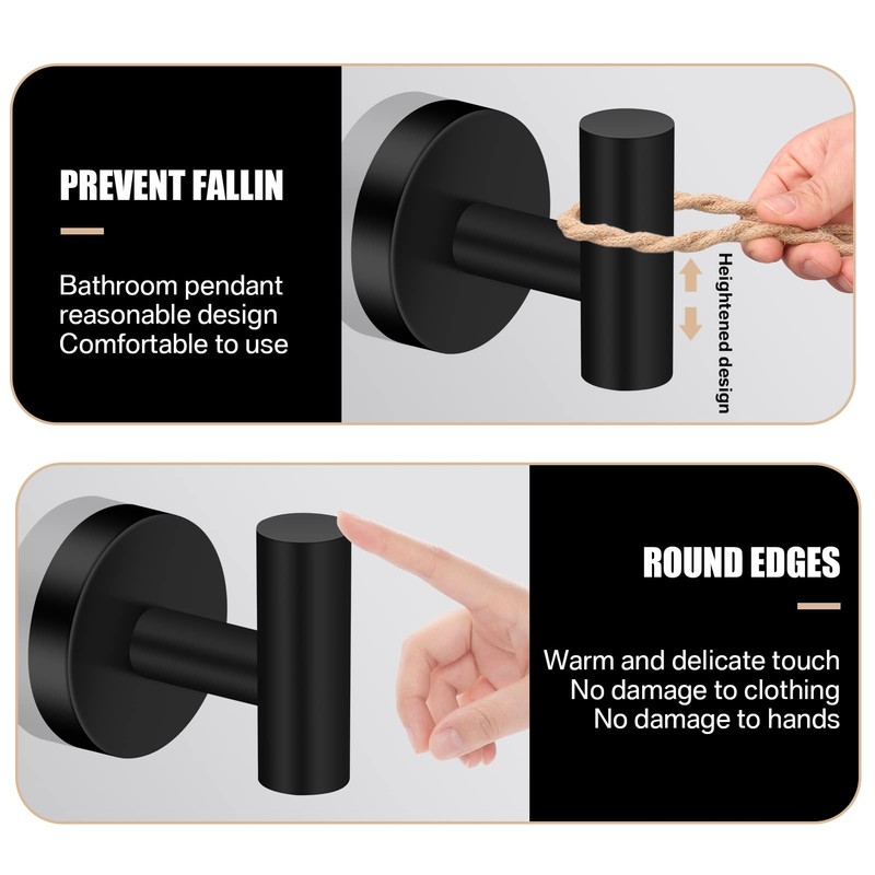 Neween 2PCS Bathroom Towel Hook, Screw in Coat Hooks Wall