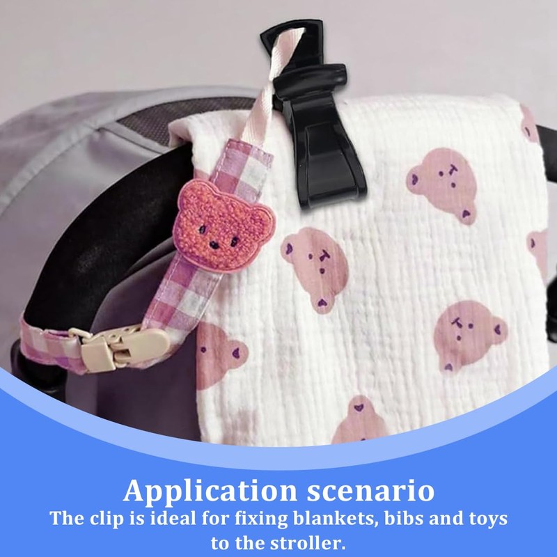 SGERUFZ 4pcs Universal Pram Clips for Attaching Blankets, Clothes, Toys,