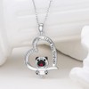 HUKKUN Cute Heart Necklace 925 Silver Bearded Dragon/Shihtzu/Lemur/Chihuahua/Pug/Shepherd/Red Panda Pendant