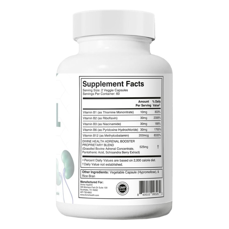 Divine Health Dr. Colbert MD Adrenal Formula Supports Adrenal Function,