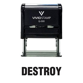 Destroy Office Self Inking Rubber Stamp (Black Ink) - Large