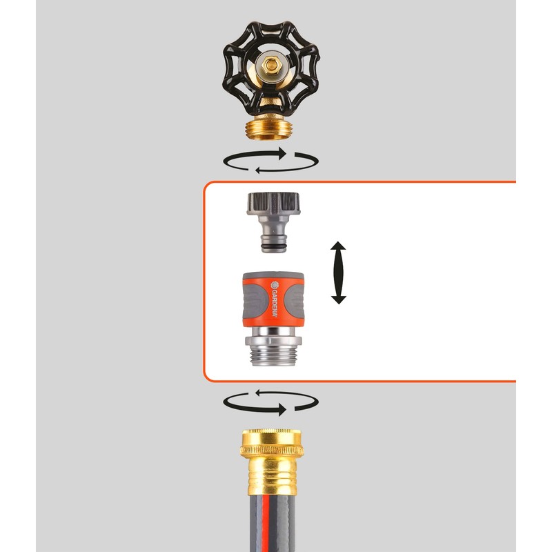 GARDENA 5-Piece Premium Metal Quick Connect Garden Fittings: Hose Attachment