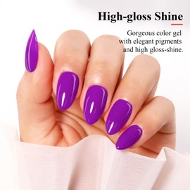 Imtiti Neon Gel Nail Polish, 0.5 Fl Oz Neon Purple Gel Polish Soak Off LED U V Nail Gel Polish Spring Summer Gel Nail Polish DIY Nail Art Starter Manicure Salon Gel Nail Kit for Women Girls