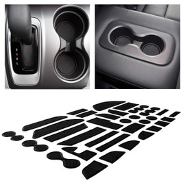 CupHolderHero fits Honda Pilot Accessories 2016-2022 Premium Custom Interior Non-Slip Anti Dust Cup Holder Inserts, Center Console Liner Mats, Door Pocket Liners 33pc Set (Solid Black)