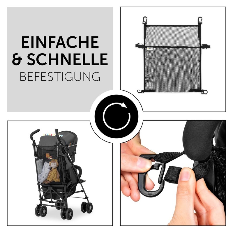 Hauck Universal Einkaufsnetz für Kinderwagen, Buggy, Sportwagen, Jogger, Geschwisterwagen, 36