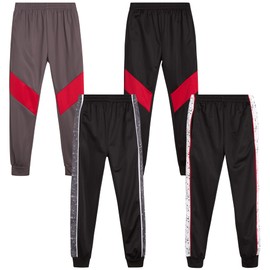 Quad Seven Boys' Sweatpants - Breathable Active Tricot Jogger Track Pants with Side Pockets - Sweatpants for Boys (4-18), Size 12-14, Black Moto/Paint Splatter