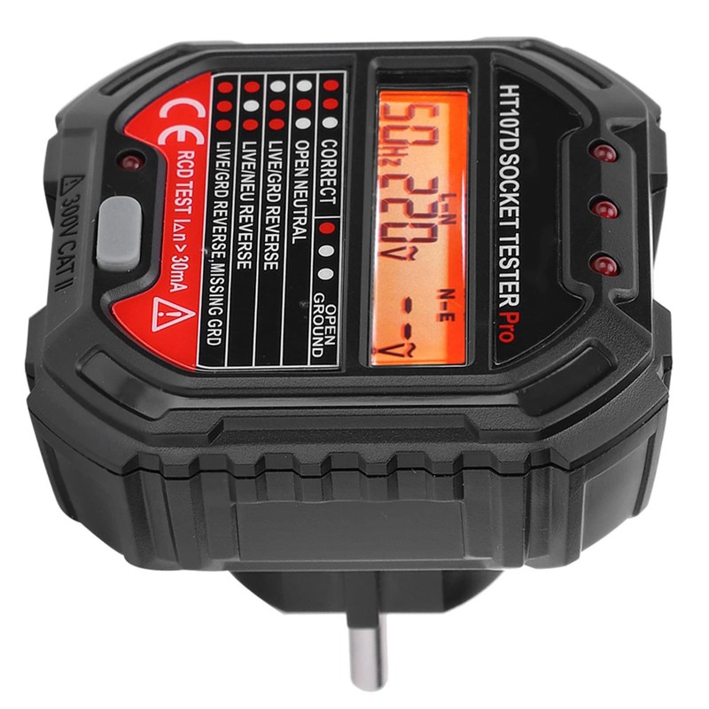 Digital Socket Tester, Multifunctional Tester for Mains Sockets with LED