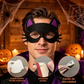 12PCS Máscaras de Fiesta de Halloween Antifaz Fiesta Máscaras de Fieltro con Cordón Elástico Decoraciones de Fiesta de Cumpleaños Accesorios para Fies