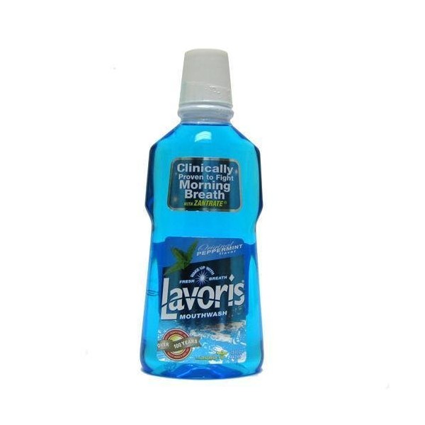 Lavoris Mouthwash, Original Peppermint 15 fl oz /444 ml (PACK of 2)