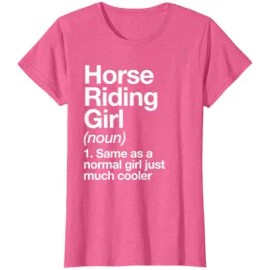 Horse Riding Girl Definition Funny & Sassy Short Sleeve O-Neck Sports T-ShirtColor: Men-pink heather, Size: 5 XL