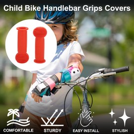 TUCKBOLD Child Bike Handlebar Grips Covers 110mm Long Soft | Children Bicycle End Grips Protector Orange 1 Pair