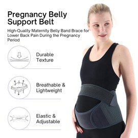 Pregnancy Belly Support Belt, Maternity Support Belt, Belly Brace for Pregnant Women, Adjustable Pelvic & Back Support (XX-Large, Navy Blue)